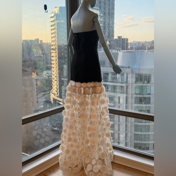 🆕 BRONX & BANCO 🧿 NWOT Harper Strapless Beige and Black Gown, Sz L US 8 - Picture 12 of 14
